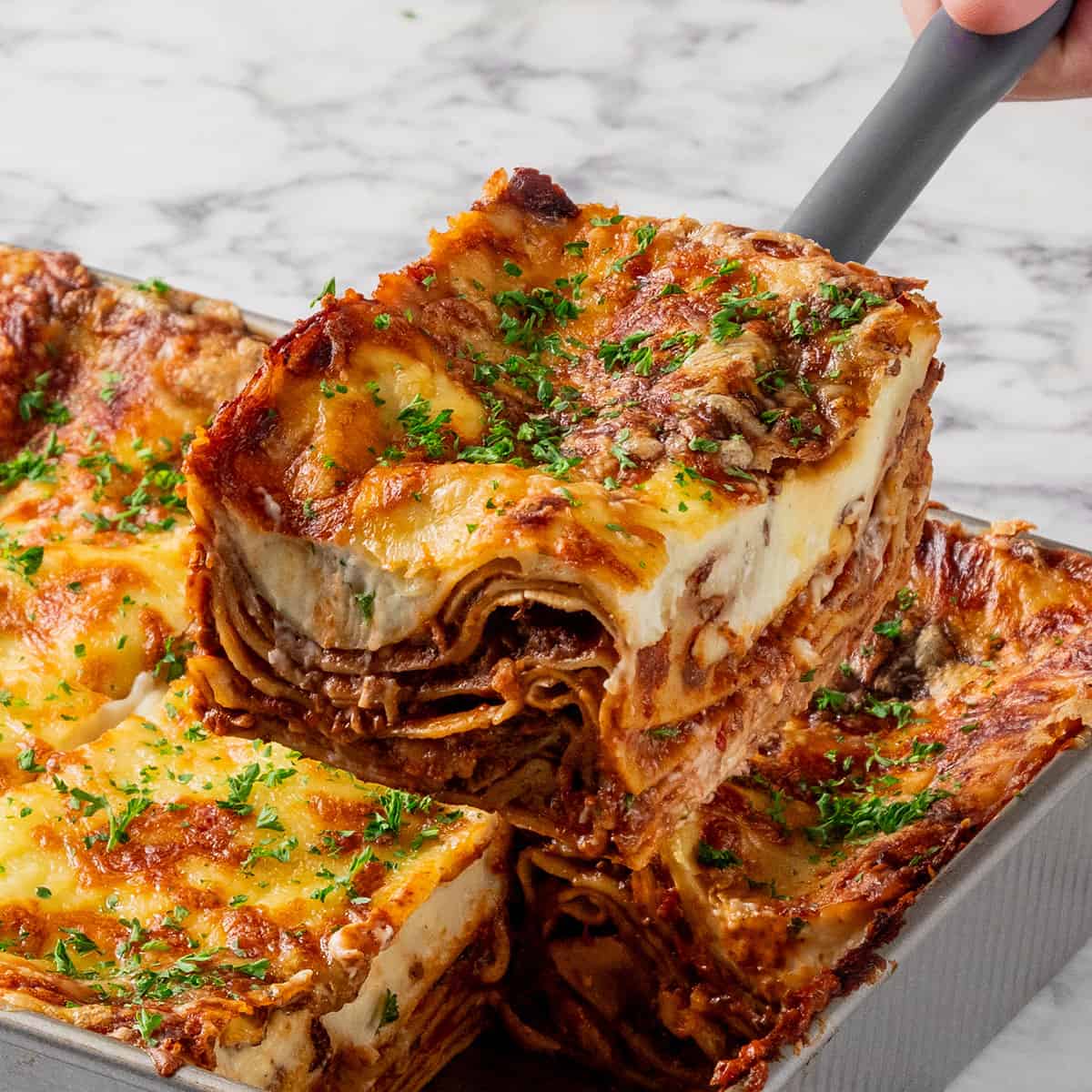 Mushroom Three-Cheese Lasagna